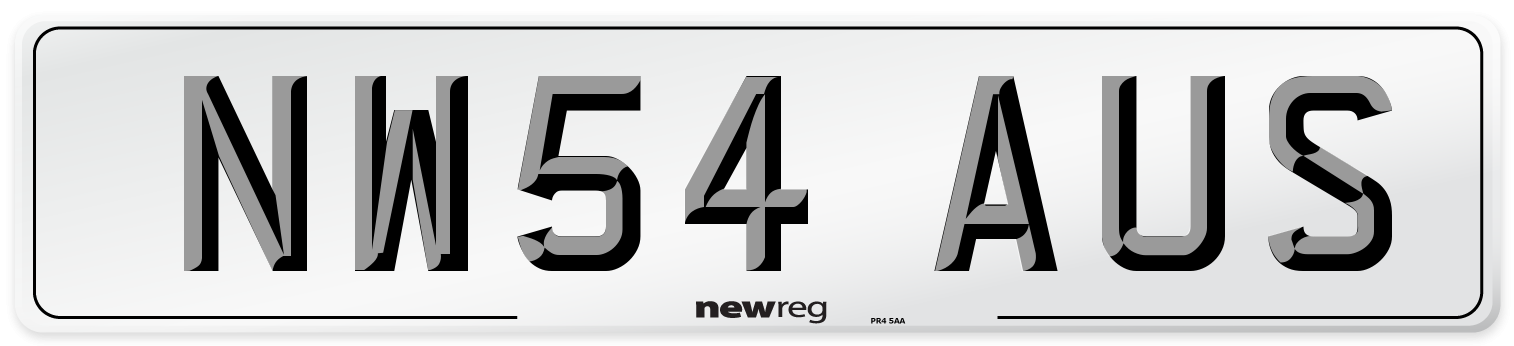 NW54 AUS Number Plate from New Reg